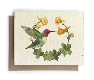 Hummingbird and Larkspur Cards - Plantable Seed Paper