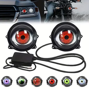 Devil Eye LED Car Light Dynamic Eagle Eye Headlamp 0-49W for Motorcycle & Car Mods 1PC 2PCS Easy Installation Multiple Color Options Headlight Vented Dual Headlights