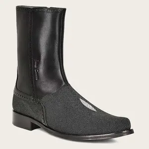 Cuadra Men's Black Genuine Stingray Leather Short Boot