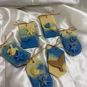 Handmade Soy Wax Scented Tablets, Set of 6 - Ocean Collection Closet & Drawer Freshener