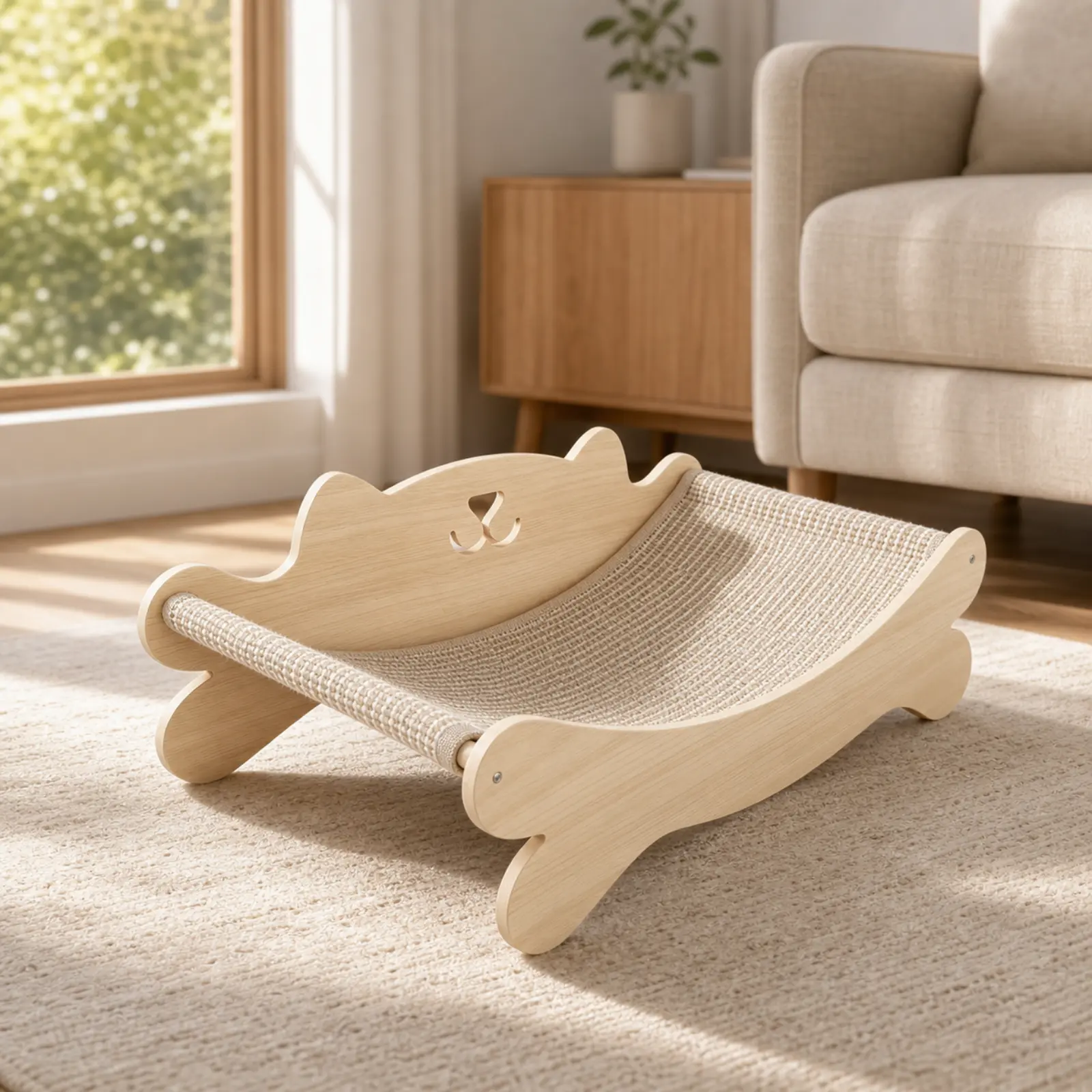 2-in-1 Curved Pet Lounger & Scratcher, Durable Ergonomic Multi-Functional Cat Furniture, Pet Supplies Scratching Pad