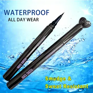 CKNGN Black Liquid Eyeliner Makeup - Waterproof, Smudge-Proof, Long-Lasting, High-Pigment, Heart Cap Design, Ultra-Fine Tip, 24-Hour Flawless Wear, Beginner-Friendly; Bonus Lipliner, Eyebrow Tint, Cat Eye Lashes, Quick-Dry, Graphic Liner