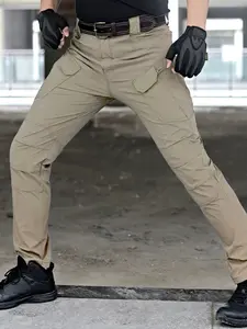 Quick-Dry Men's Summer Outdoor Hiking Pants, Trouser, Lightweight Multi-Pocket Cargo Pants, Loose Fit Tactical Pants, Casual Sport Style, Suitable for Hiking, Outdoor Fishing