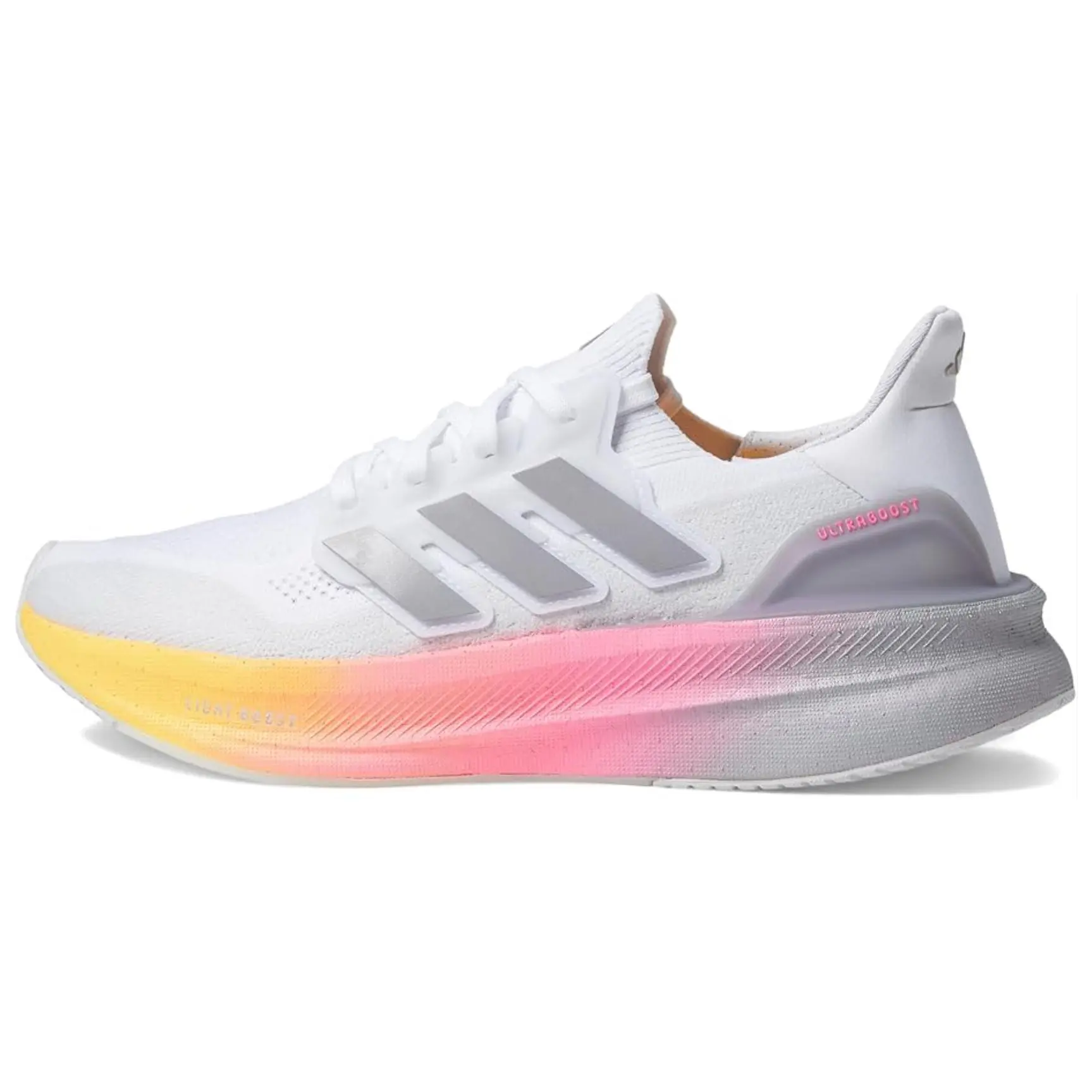Adidas Women's Ultraboost 5X White Lucid Pink' Comfort Low Top Running Shoes Grey ID8840
