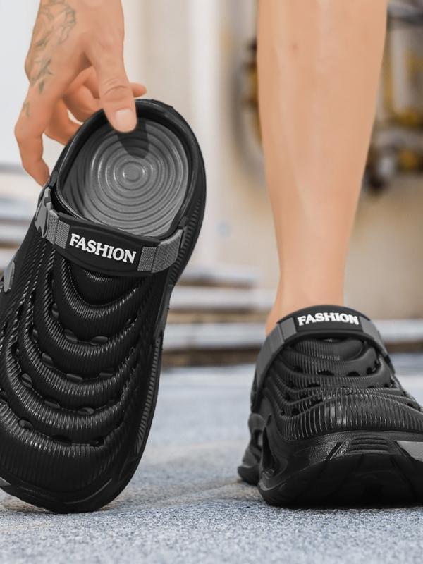 3 Color Functional Hole Slippers, Thick Sole Breathable One-Step, Fashion Woven Strap, Unisex Outdoor Casual Cool Sandals