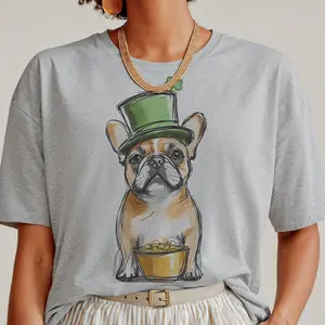 St. Patrick's Day Dog Tshirts St Patricks Dog Breed Tee Casual Crewneck Pug Frenchie Shepherd Terrier Husky Great Dane Maltese Puppy Sweatshirt