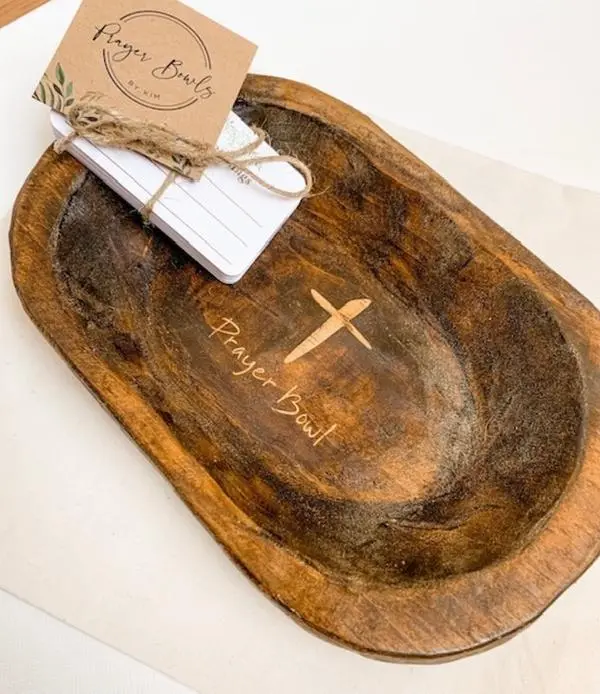 Bowls by Kim Prayer Bowl Dough Bowl Wooden Angel Christianity Bedroom Sympathy Gift Faith Gift Bible Prayer Wood Bowl