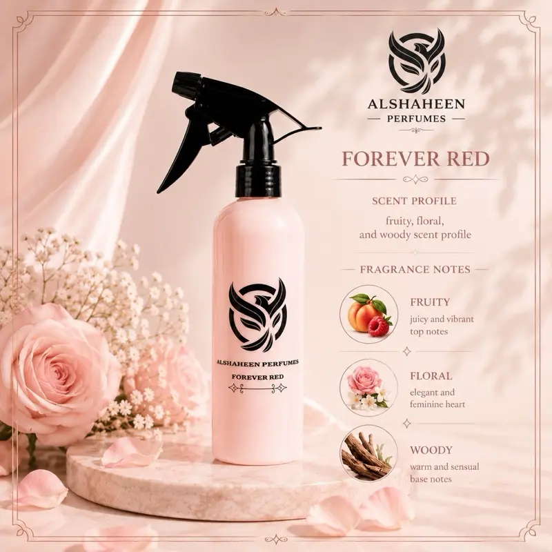 Alshaheen Perfumes Forever Red Scented Air Freshener - Sweet Aroma Fragrances, 300ML