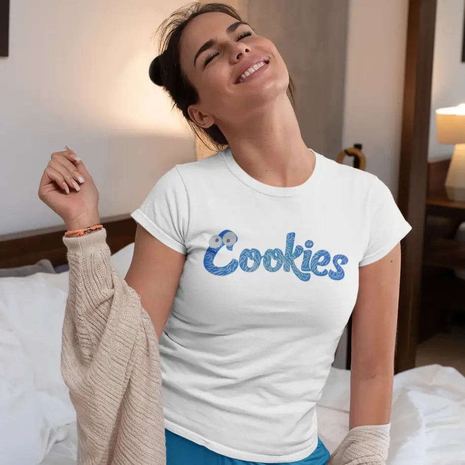 Blue Cookies T-shirt 100% Ultra Soft Cotton Crew Neck Unisex Top