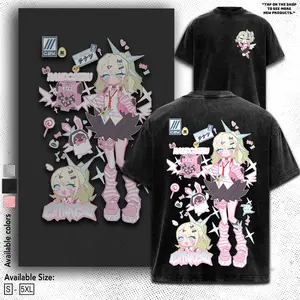 Sunna Zenless Zone Zero Game Glitch Graphic T-shirt Streetwear Oversized Bungie Fan Gift Heavyweight Aesthetic Washed Print Unisex Top Classic