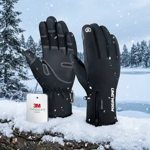 Men's and Women's Waterproof Winter Gloves with Touchscreen Fingers - 5-Layer Insulated Cold Weather Snow Ski Gloves for Extreme Temperatures Down to -10℉, Perfect for Outdoor Activities, Hiking, and Daily Use