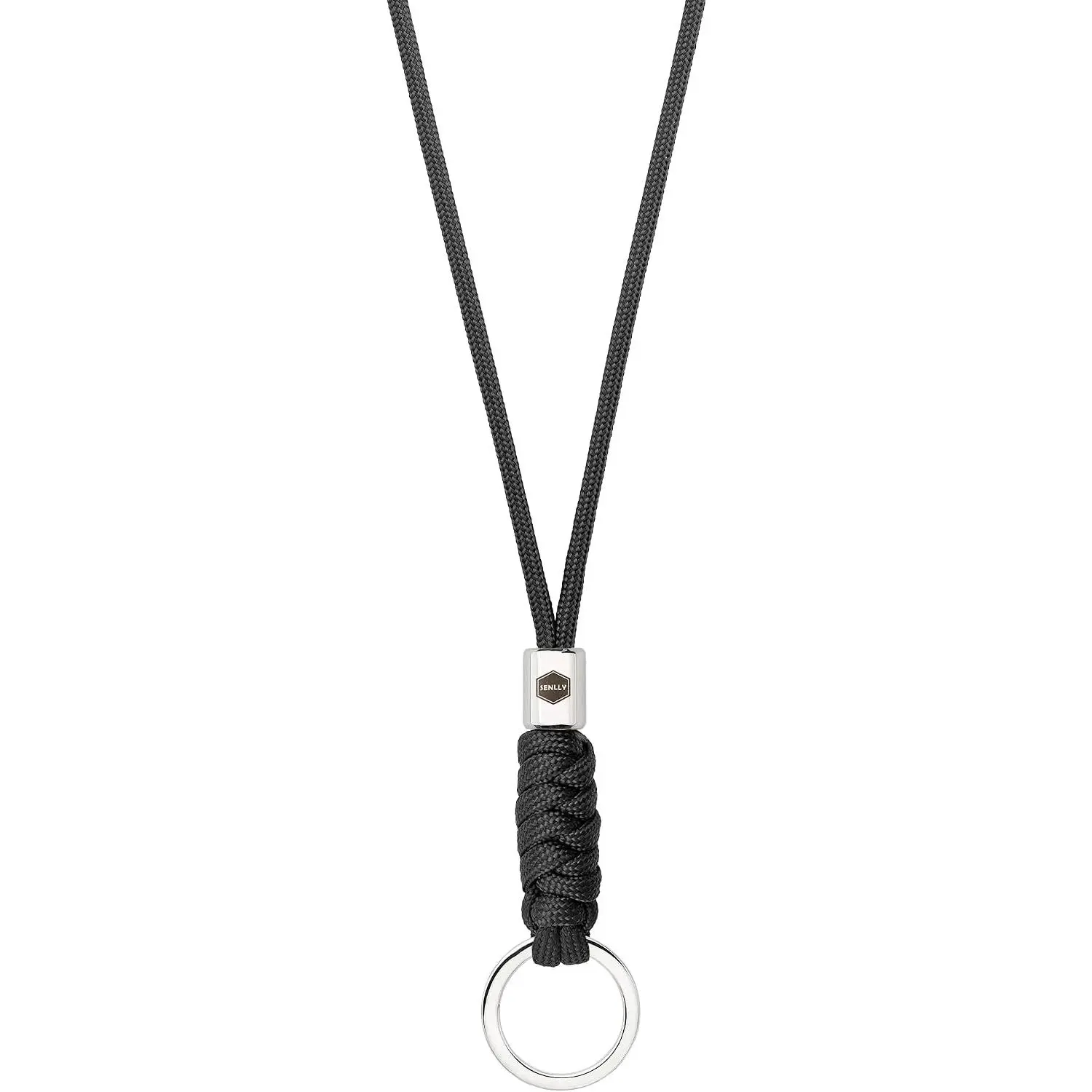 Minimalist Lanyard for Key & ID Badge, Braided Paracord Keychain with Stainless Steel Hardware, Tarnish-Free & Rust-Proof