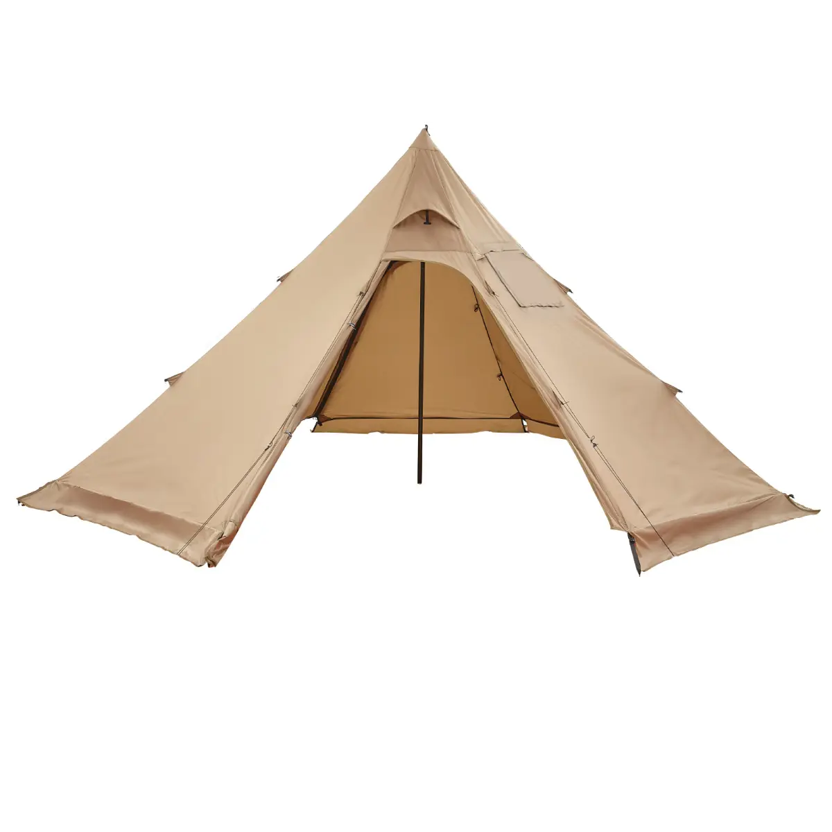 M Size 4-Person Waterproof Canvas Hot Tipi Tent, Portable 4-Season Camping Shelter with Stove Jack, Lightweight Dome Tent for Hiking, Fishing