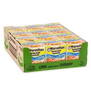 Maruchan Instant Lunch Lime Flavor with Shrimp Ramen Noodle Soup Cups, 12 Count Case