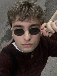 Men's Casual High-Quality Oval Metal Frame Sunglasses, Lightweight Durable Fashion Accessory, All-Season Outdoor Activity Wear