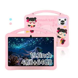 10.1-inch Android learning device, Kids tablet with parental control, Shockproof Case, Expandable Storage, Dual Camera, Age 3-12, Home/daily use, no adapter, blue/pink, Portable tablet