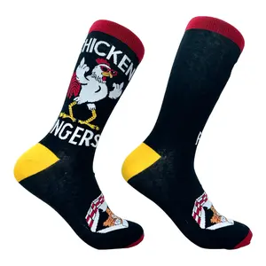 Men's Chicken Fingers Socks Funny Sarcastic Offensive Middle Finger Joke Footwear Funny Graphic Socks Comfortable Fitted Spandex Cotton