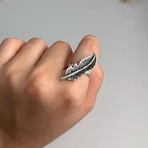 Sterling Silver Feather Ring –