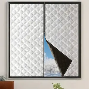 Noise-Reducing Windproof Thermal Zipper Curtain, No Drilling Required, Easy Installation, Suitable for Bedroom Living Room Office