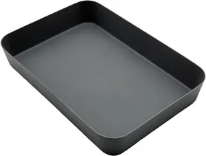 Desktop Storage Organizer Valet Tray - Makeup Organizer for Watch Wallet Phone Keys Perfume, Square Catchall Tray for Kitchen Counter Vanity Bathroom Living Room|Gray