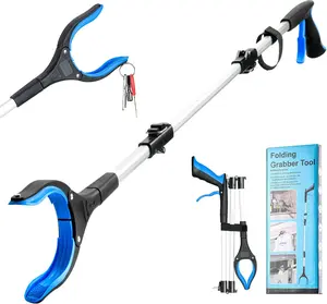 43 Inch Grabber Reacher Tool, Grabbers for Seniors Heavy Duty, Trash Picker Upper Grabber, Collapsible and Easy to Store, Wide Jaw, Grips Items Easily and Securely