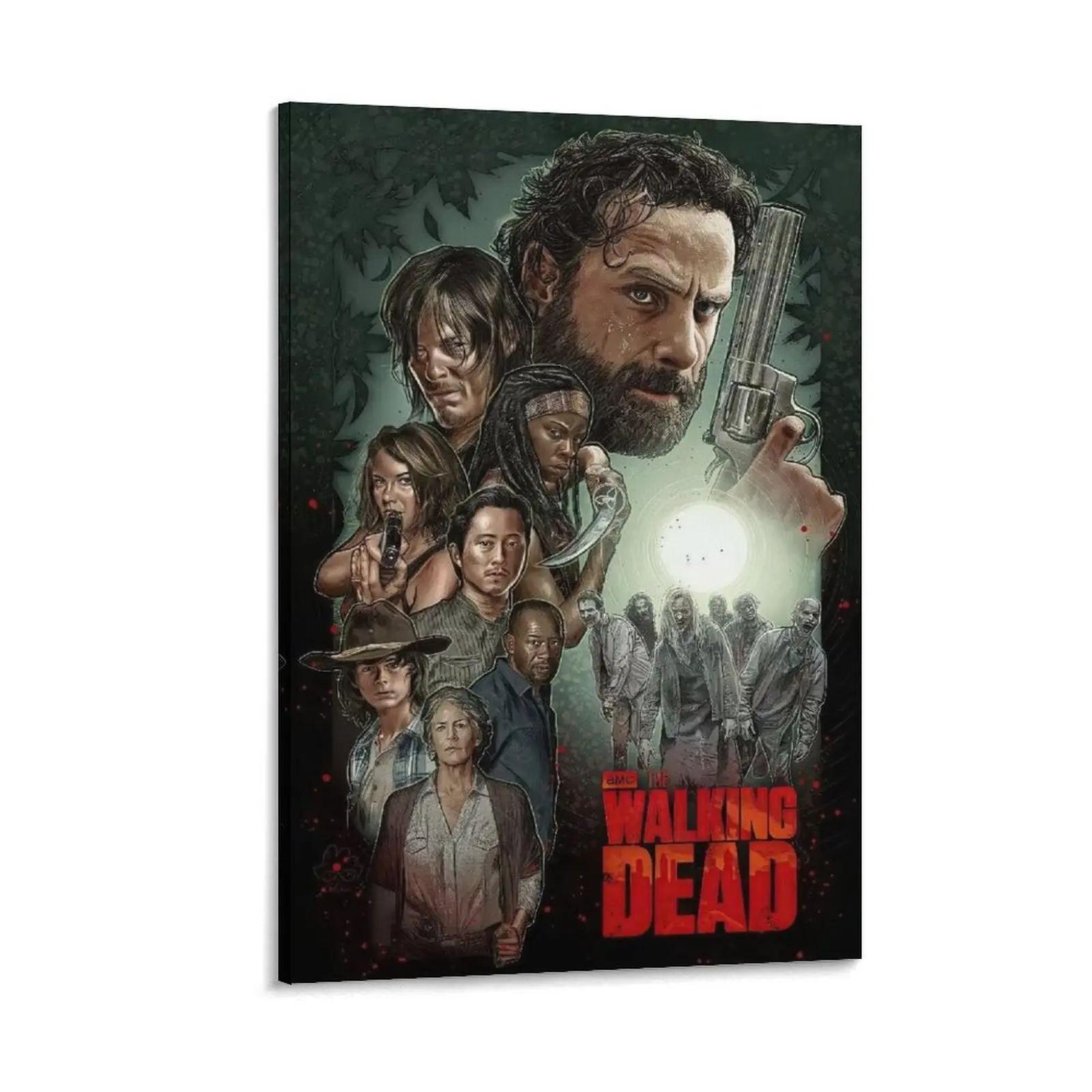 The Walking Dead Canvas Print Poster with Wood Frame - Home Decoration for Bedroom, Office - Wall Art Ornament Gift (Home Supplies)
