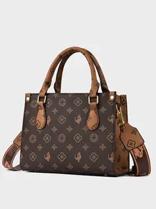 Vintage Letter Print Tote Bag, Casual Shoulder Crossbody Bag, Durable Fabric, Perfect for Daily Use & Gifts, Stylish Women's Handbag