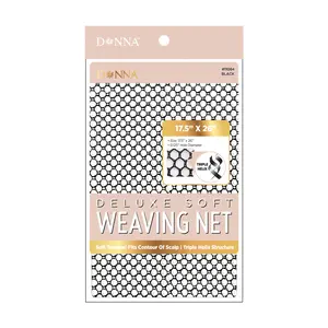 DONNA Deluxe Soft Weaving Net 17.5″ × 26″ – Triple Helix Structure Hair Net for Sew-in Weave Styles, Soft Texture Fits Scalp Contour, Durable & Flexible Mesh Fabric for Salon and Home Use, Black