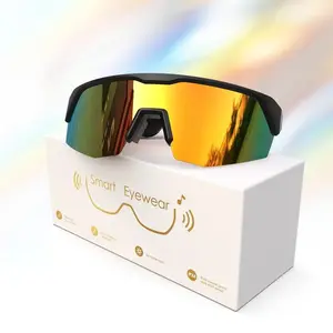 Smart Bluetooth Audio Cycling Sunglasses – UV400 Sports Smart Glasses with Open-Ear Music & Hands-Free Calls, Wireless Outdoor Eyewear for Cycling, Running, Driving & Fitness, Unisex Tech Sunglasses for Men & Women