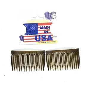 Side Combs - 2 7/8? Anti-Slip Side Combs for   Types, Bridal  & Daily Styling Accessory for Secure Updos - Tortoise Brown, Set of 2