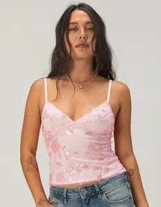 JUST POLLY Womens Sparkle Cami