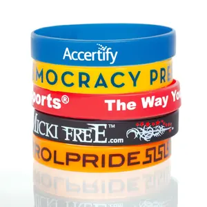 Personalized 1/2" Silk Screened Silicone Wristband Printed