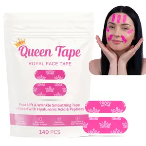 Queen Royal Face Tape - Wrinkle Smoothing Tape - Anti Wrinkle Patches for Women -Infused with Peptides & Hyaluronic Acid 192 Pre-Cut Overnight Skincare for Anti-Aging - Smooth Forehead, 11's Crows Feet, Smile Lines - Hypoallergenic, Skin Safe, Comfortable