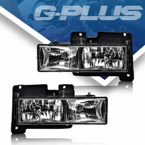 New Fit For 1988-1998 Chevy GMC C10 C/K Truck Headlights Lamps Chrome W/Bulbs New