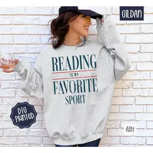 ReadingIsMyFavoriteSportSweatshirt,TrendyWomen'sSweater