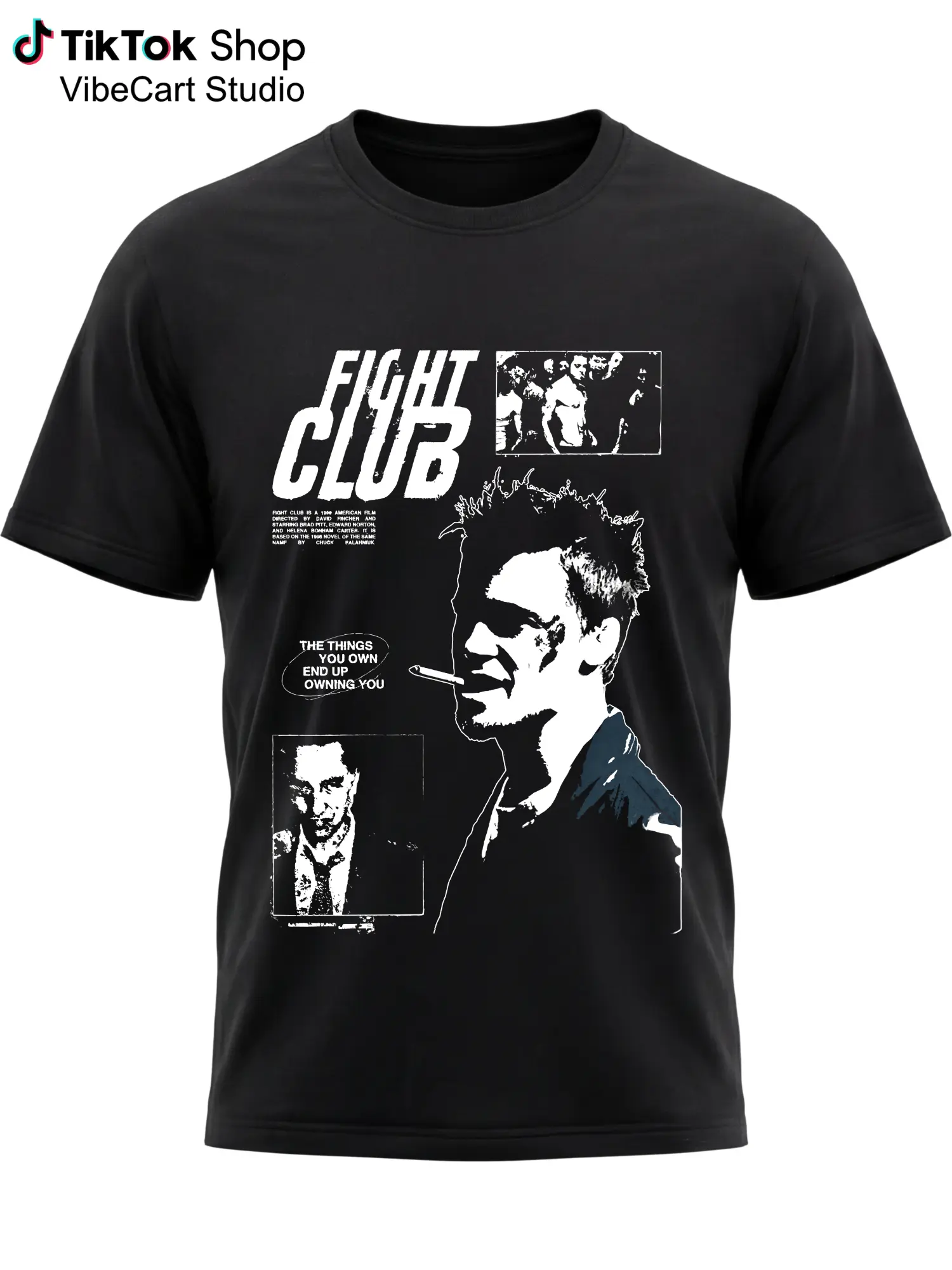 Underground Rebellion Graphic Tshirt, Dark Cult Movie Inspired Poster Tee, Vintage Black and White Streetwear Shirt, Edgy Quote Graphic Tee, Retro Antihero Fashion Gift for Men and Women