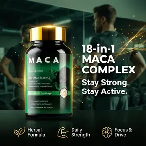 MACA 18-in-1 Energy & Performance Booster, 18 Herbal Ingredients for Daily Vitality, Ashwagandha, Suitable for Men & Women, Suitable for Men to perform better, Elevate Mood& Hapiness, Christmas Gifts for Men & Women, 60 Capsules