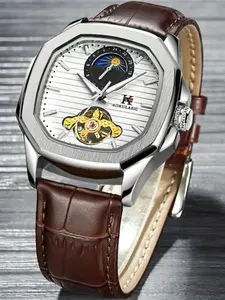 Men's Business Fashion Dial Mechanical Watch, Fashion Watch for Party, Daily Clothing Decor, Trendy All-match & Exquisite Watch for Birthday Gift with Box