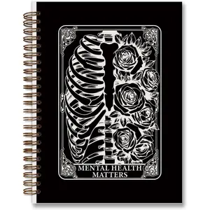 Black Tarot Gothic Spiral Notebook journal,Mental  journal,Skull Hardcover Spiral Notebook Supplies for Teen Girls Women,Gothic Gifts for Women