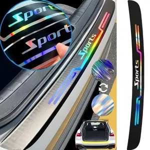 9PCS Anti-scratch Door Sill Stickers, Laser Car Welcome Pedal Stickers, Universal Car Sticker, Waterproof and Self-adhesive, Scratch and Collision Protection, Car Door Sill Strips with Sports Lettering, Enhancing The Vehicle's Appearance