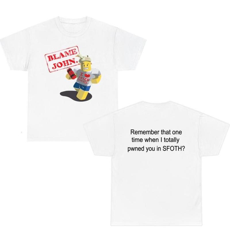 [Sale Up To 50%] [100% Cotton] Shedletsky Blame John Shirt Roblox Gift for Men Gift for her Unisex Daily T-Shirt
