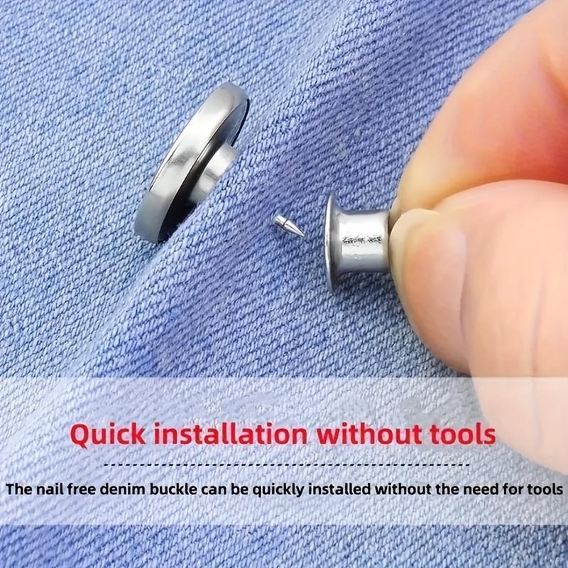 20pack Jeans Buttons Replacement, 17 mm and 20 mm No-Sew Removable Metal Buttons Replacement Repair Combo Thread Rivets and Screwdrivers in Storage Box, Women and Men's Jeans Clothing Supplies