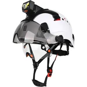 Safety Helmet Hard with Detachable Headlamp Light & Dual Visor ANSI/ISEA Z89.1 Certified for Men Steel Toe Cap & Vented System