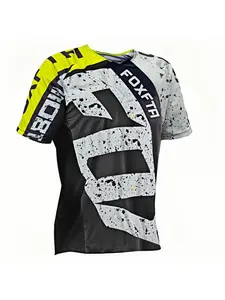 2026 New Men's Four Seasons Breathable Cycling Set, Professional Mountain Bike Quick Drying Cycling Clothing, All Terrain Downhill Racing Suit, MTB Cycling Special Jersey, Outdoor Cycling Adventure Wear resistant Sports Equipment, Stylish Jersey