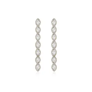 Ettika Crystal Occasion Dangle Earrings - Elegant Design with Multiple Gemstones, Adjustable Chain