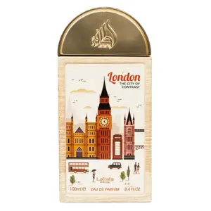 Lattafa Pride London City of Contrast Eau de Parfum, Elegant Creamy Floral Unisex Fragrance - 100ml / 3.4oz