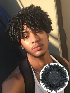 Men's Synthetic Braided Half Wig, Clip-On Dreadlock Wig for Music Festivals, Unisex African Style Hairpiece, Thin Hair Band, Afro Wig