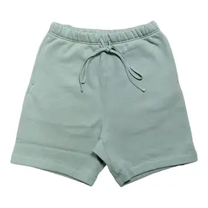 Sweatshort Dusty Sage Cotton Drawstring Shorts - Men's Comfortable Casual Shorts with Drawstring Waist and Side Pockets for Everyday Wear