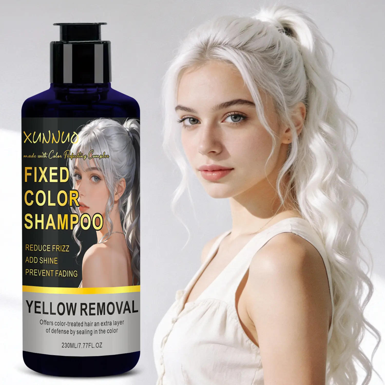 Silver Care Color-Locking Shampoo, Color Protecting Shampoo - Designed for color-treated hair, replenishes color, provides long-lasting color retention, plant-based formula repairs damaged and split ends. Suitable for all hair types