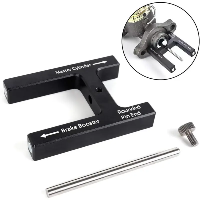 Upgrade Version Car Brake Adjustment Tool for Mechanics - N48 Magnetism Magnetic Inner Core CNC Aluminum Alloy, Adjustable Pins, 304 Steel Rod, Anodized Finish, Length Gauge for Booster & Master Cylinder Pushrods to Modify Pedal Braking Distance